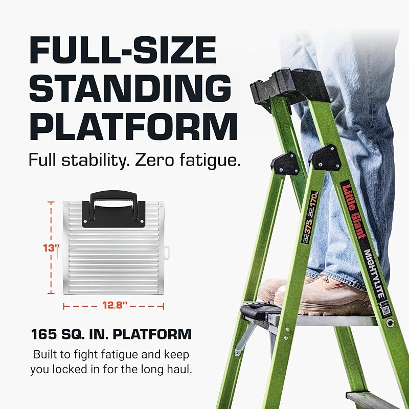 Escalera MightyLite 2.0 fibra vidrio 6' 375lb Verde