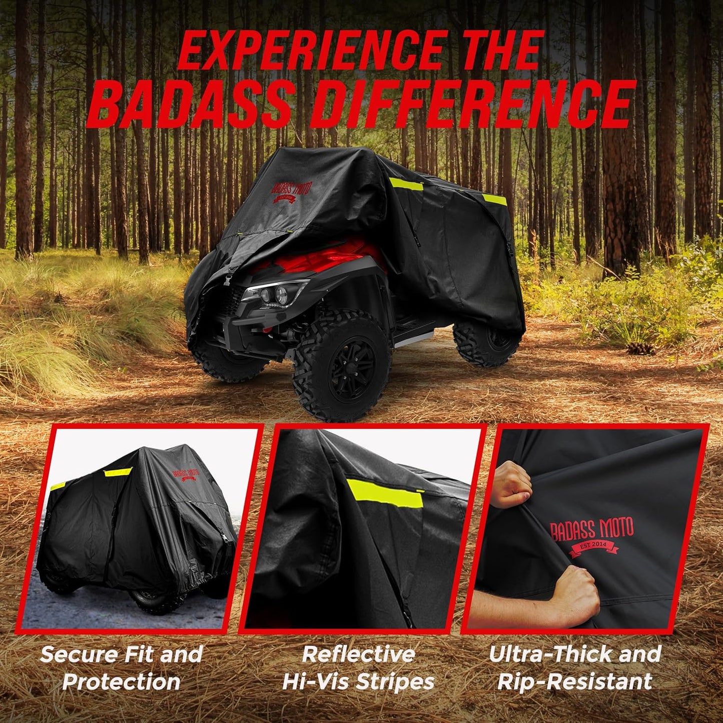 Cubierta ATV impermeable 4 ruedas resistente reflectante