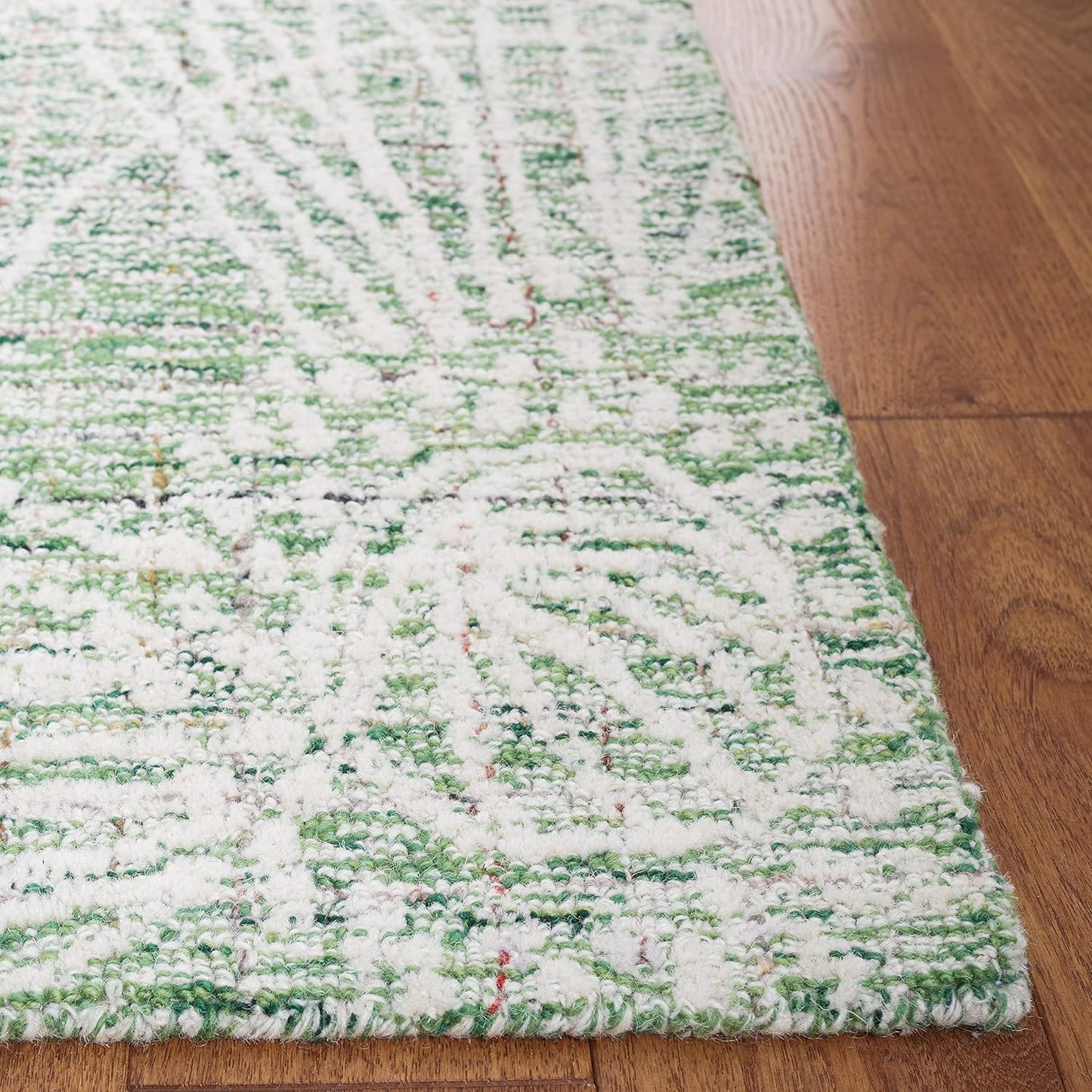 Alfombra área 8x10pulg diseño floral lana hecha a mano