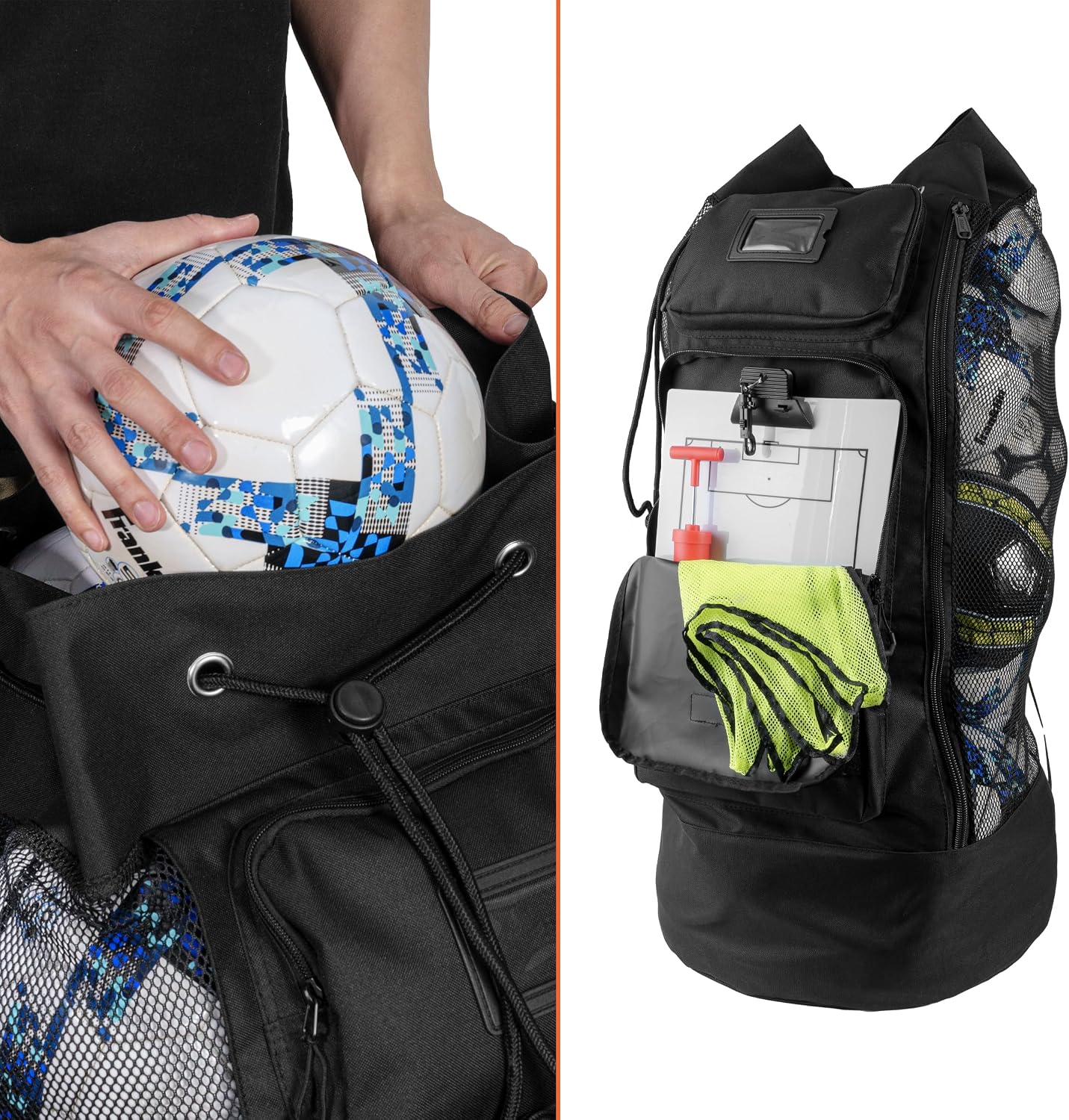 Bolsa malla XL para balones fútbol correa ajustable