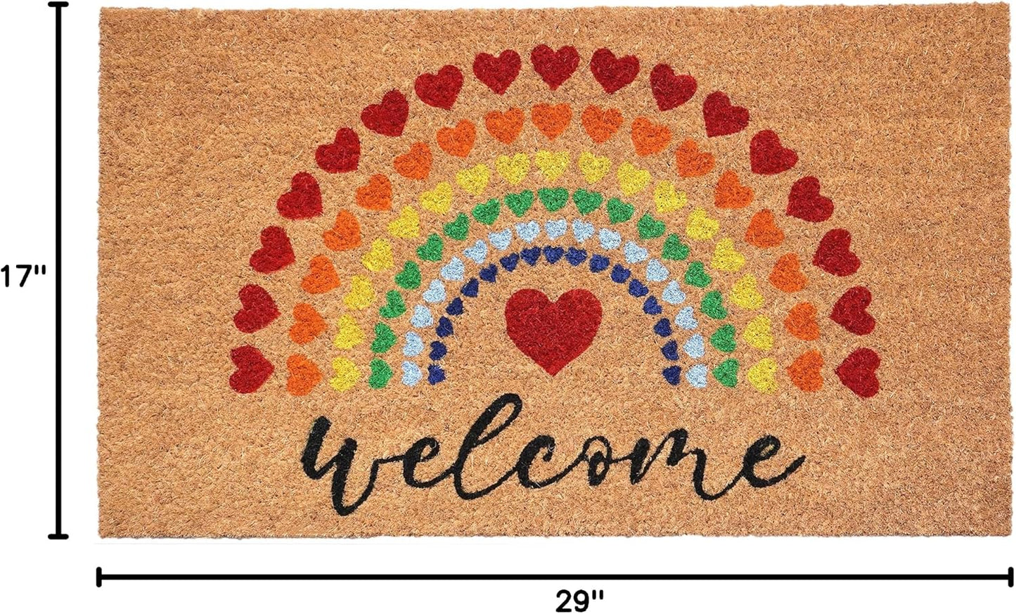 Felpudo de Corazón Arcoíris para Entrada de Casa