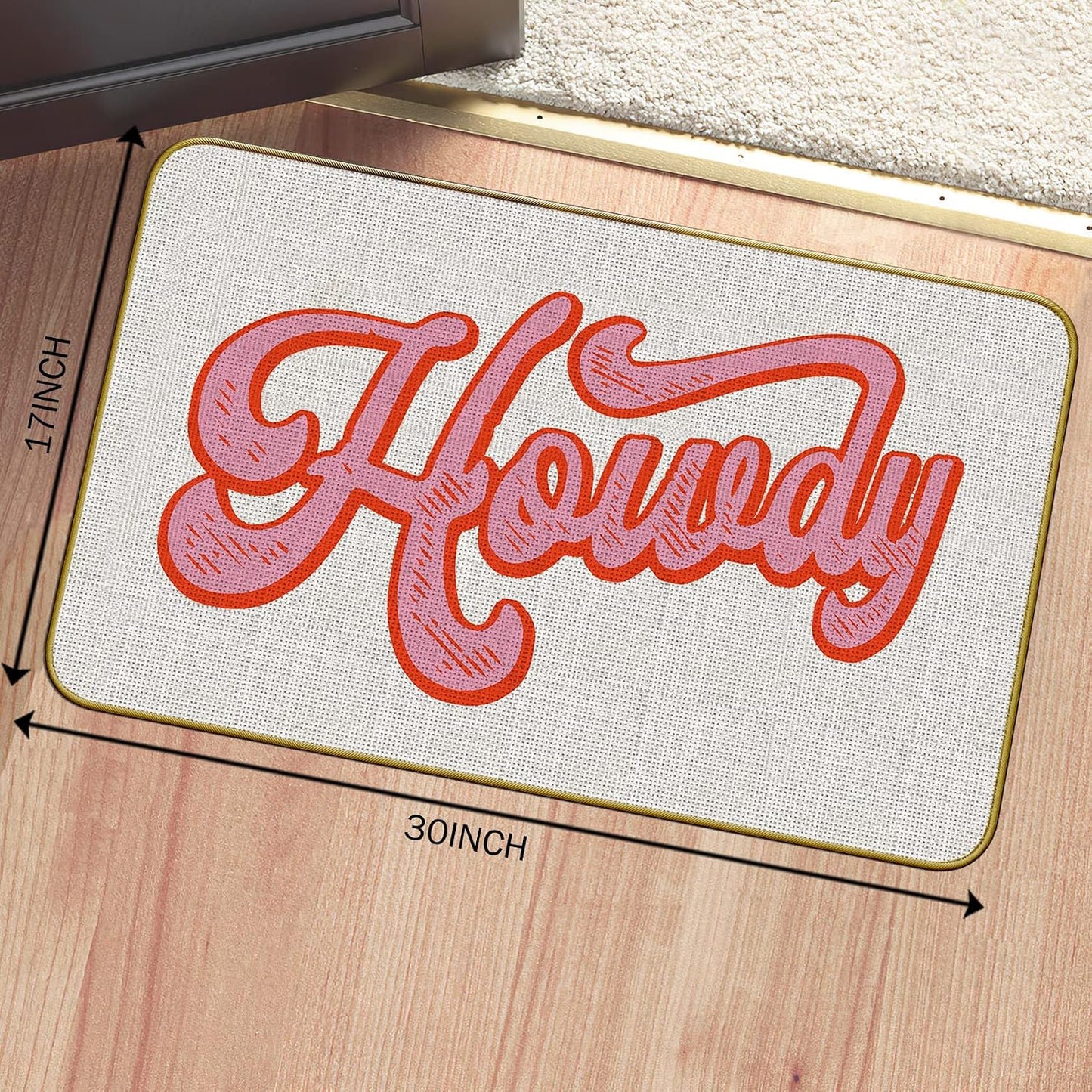 Tapete Howdy rosa intenso para cocina puerta exterior