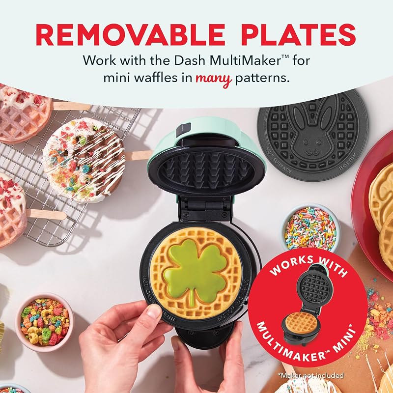 Juego 2 platos antiadherentes 4pulg para gofres Pascua