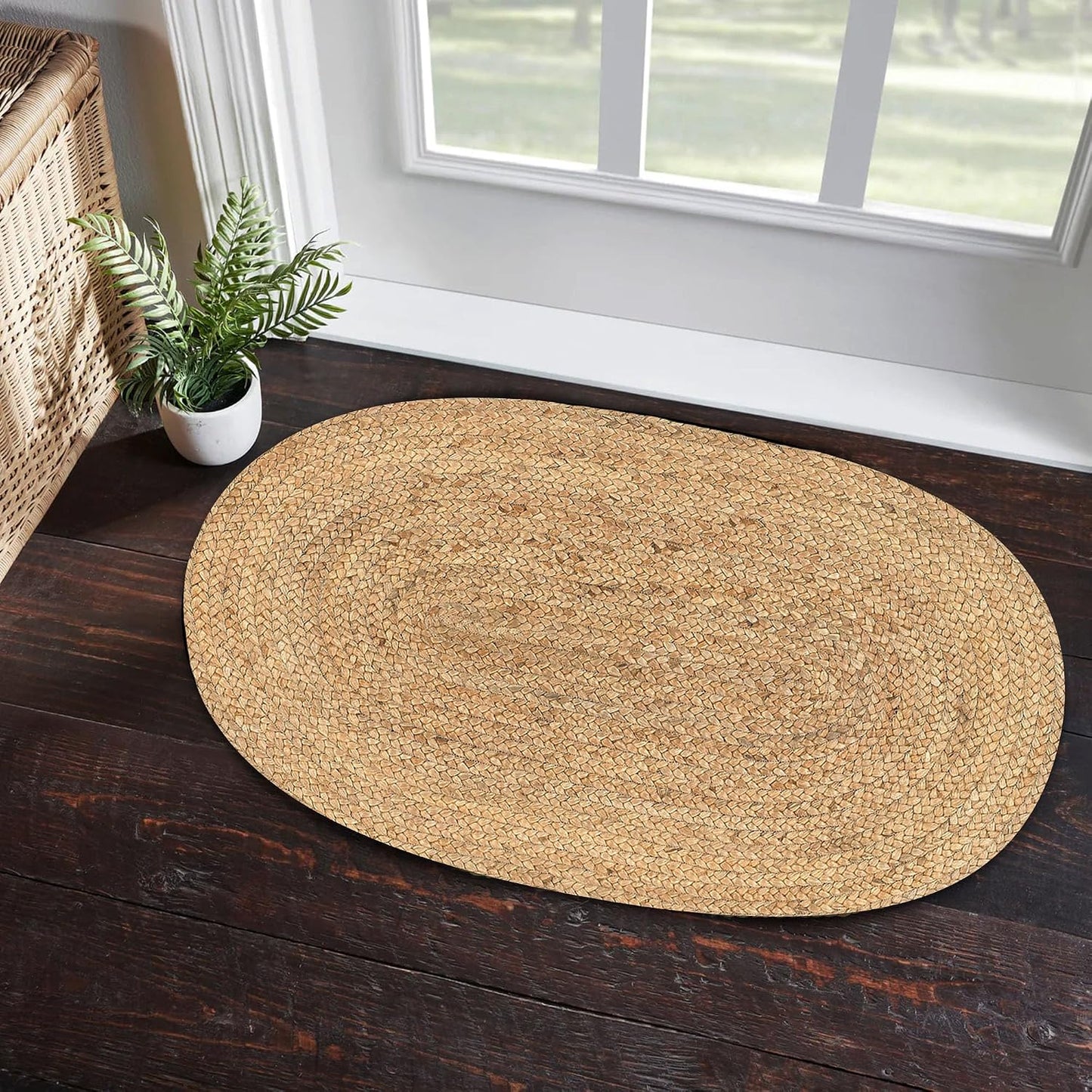Alfombra rectangular natural 2x3ft para interiores