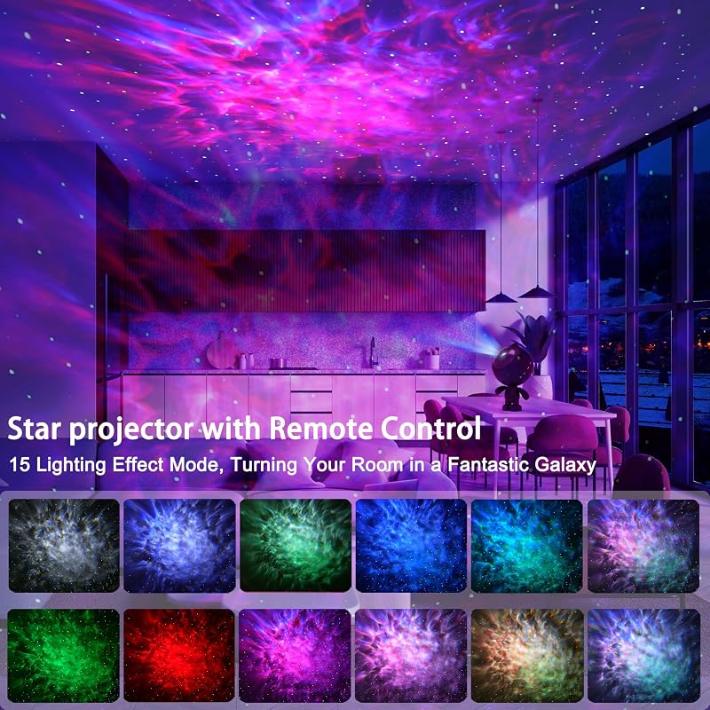 Proyector estrellas nebulosa con control remoto y temporizador