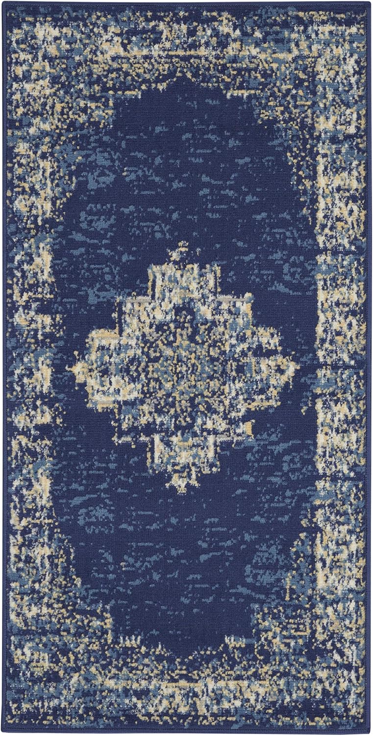 Alfombra 2x4ft dormitorio sala comedor azul marino