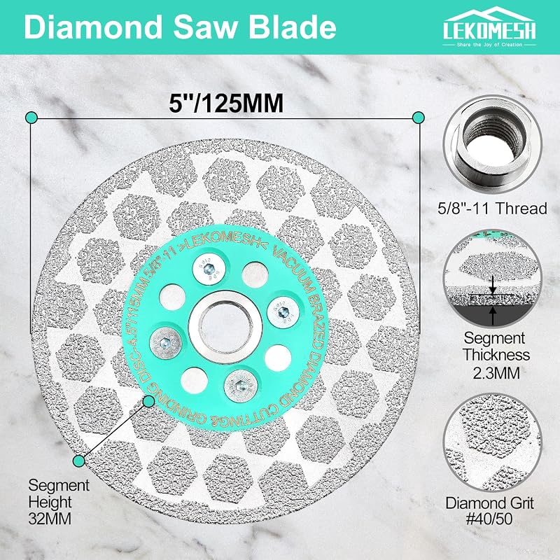 Hoja sierra diamante 5pulg para azulejos mármol granito