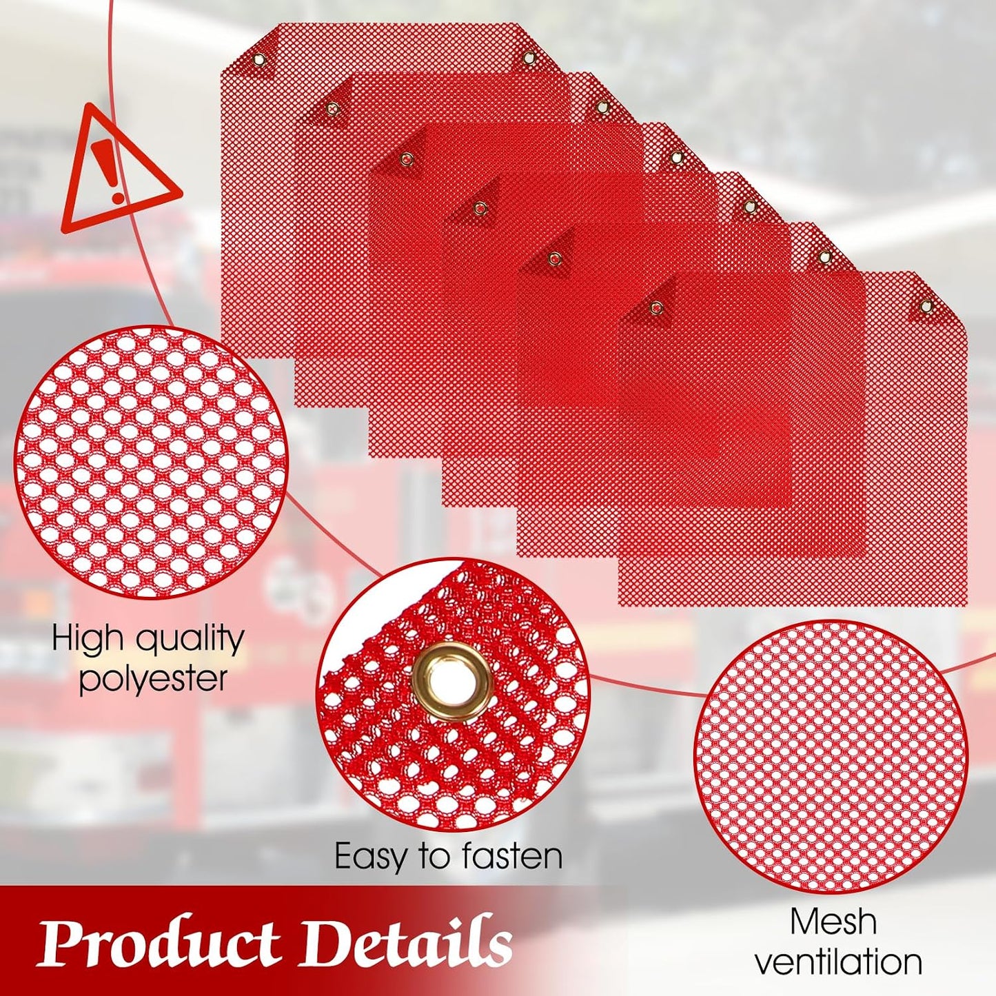 12 Banderas Seguridad 18x18pulg Camiones Malla Resistente