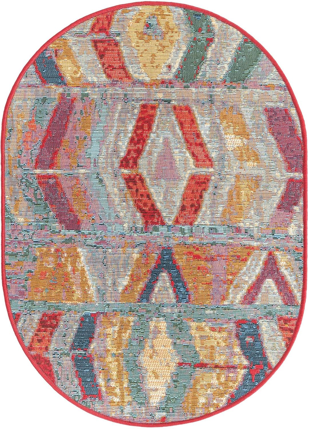 Alfombra área oval tamarindo 2'2"x3'1" multi/borgoña