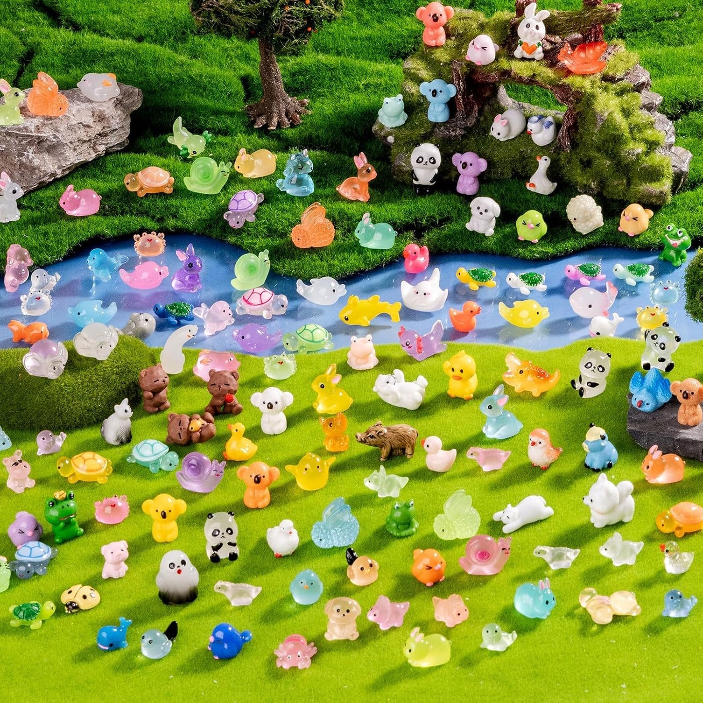 140 Mini Figuras Animales para Decoración de Muñecas