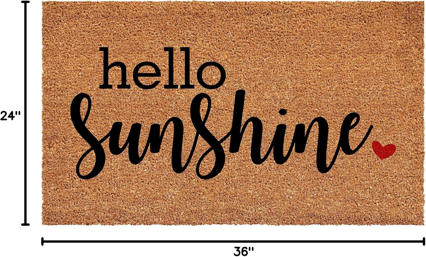 Felpudo Hello Sunshine 17x29pulg bronceado/negro