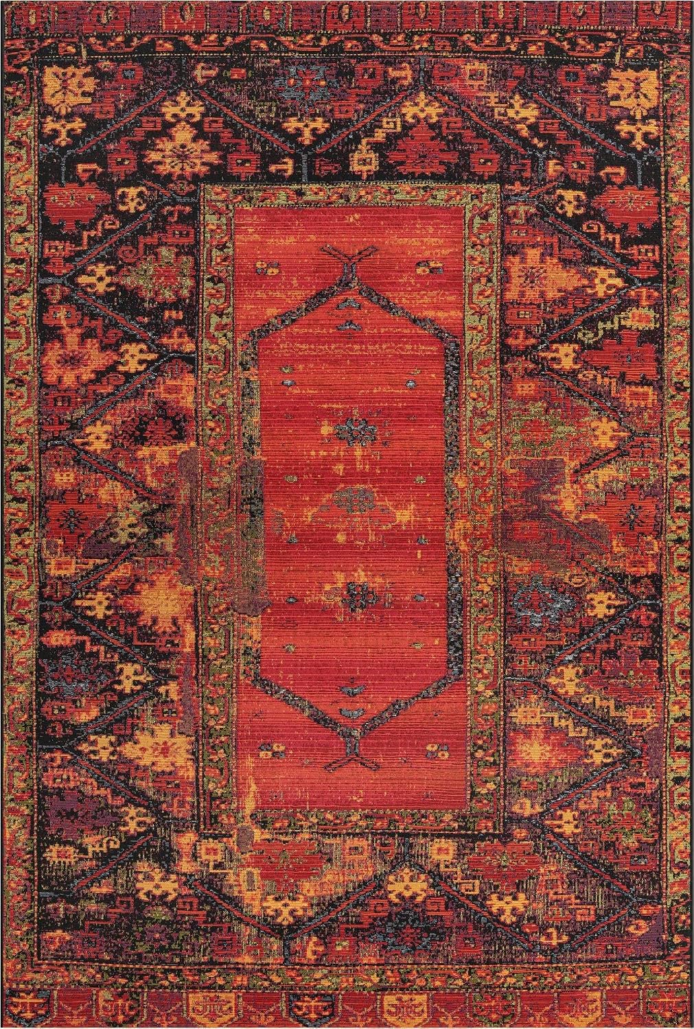 Alfombra área tribal rectangular 6x9ft multicolor