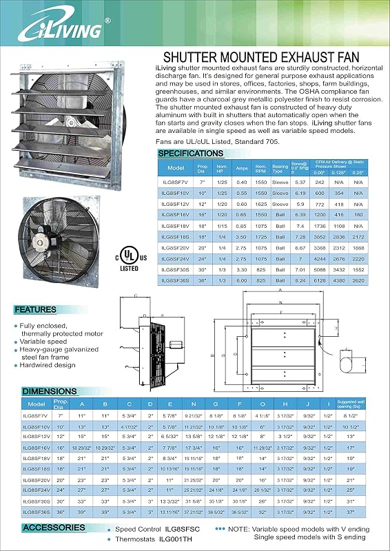 Ventilador pared aluminio plateado 24pulg