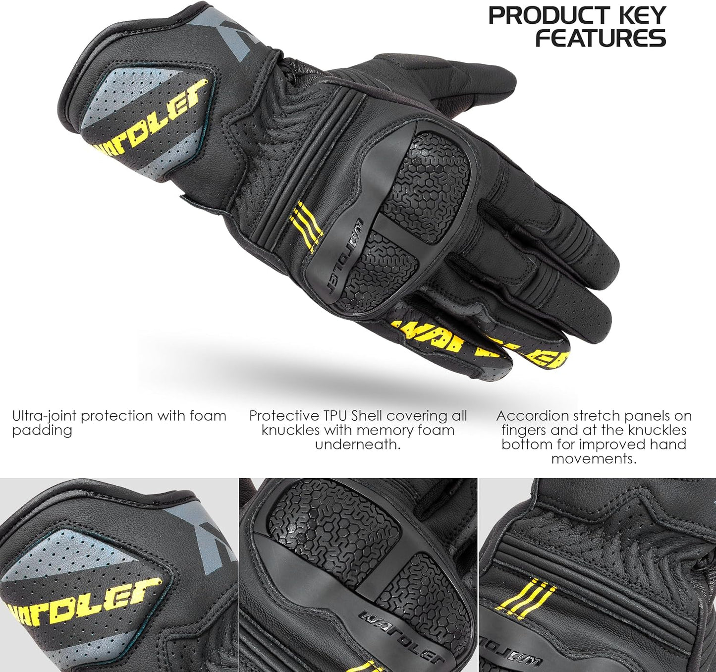 Guantes Raptor cuero protección TPU pantalla táctil verano