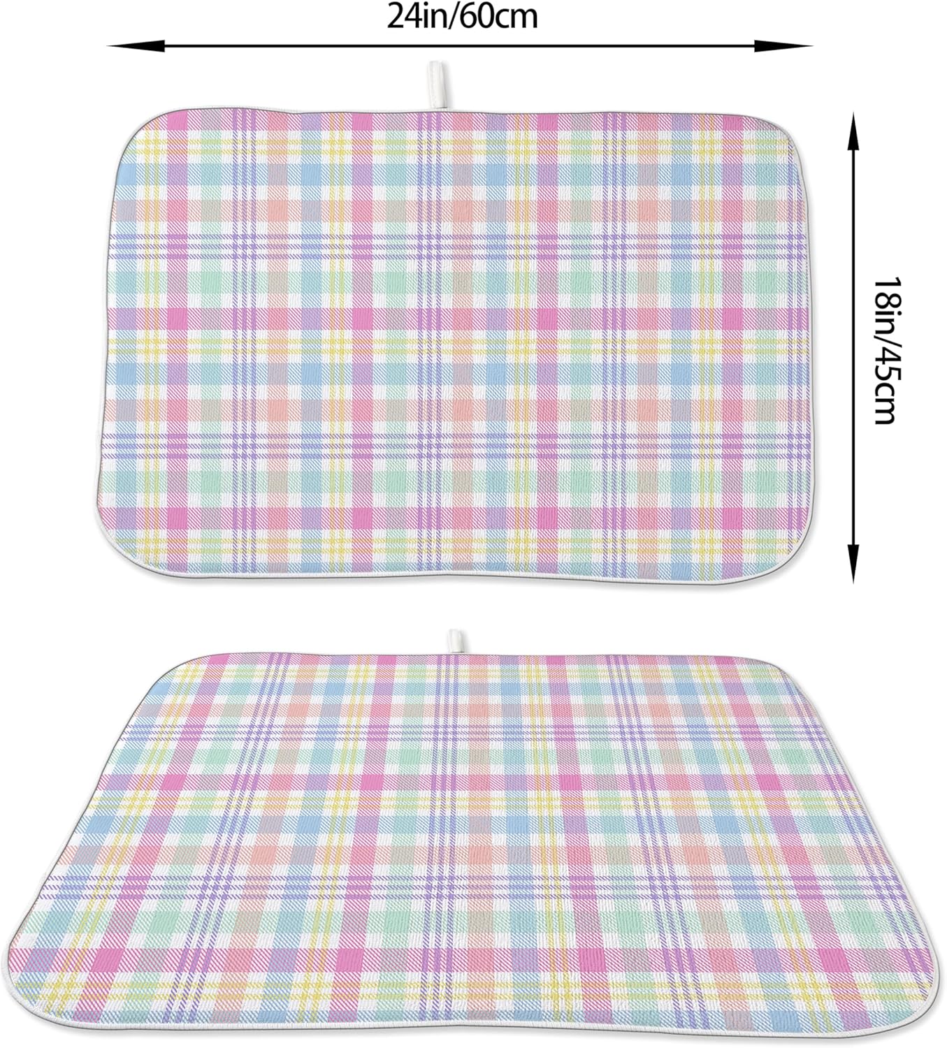 Tapete Secado Platos 18x24pulg Rosa Verde Hogar