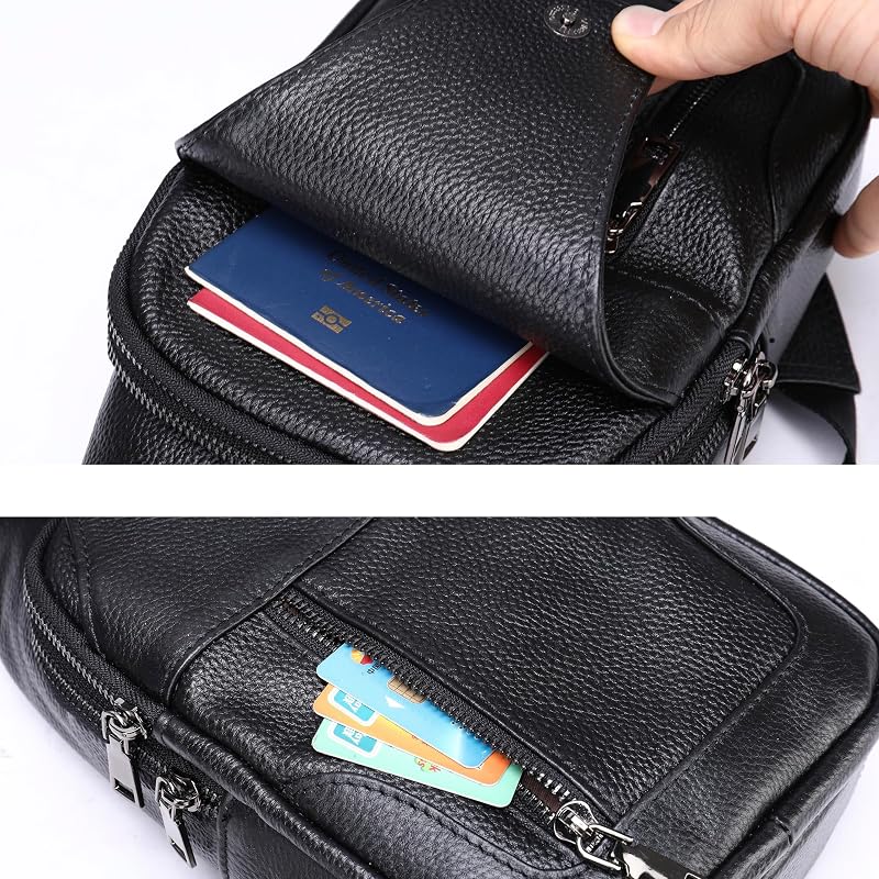 Bolso bandolera cuero genuino hombre