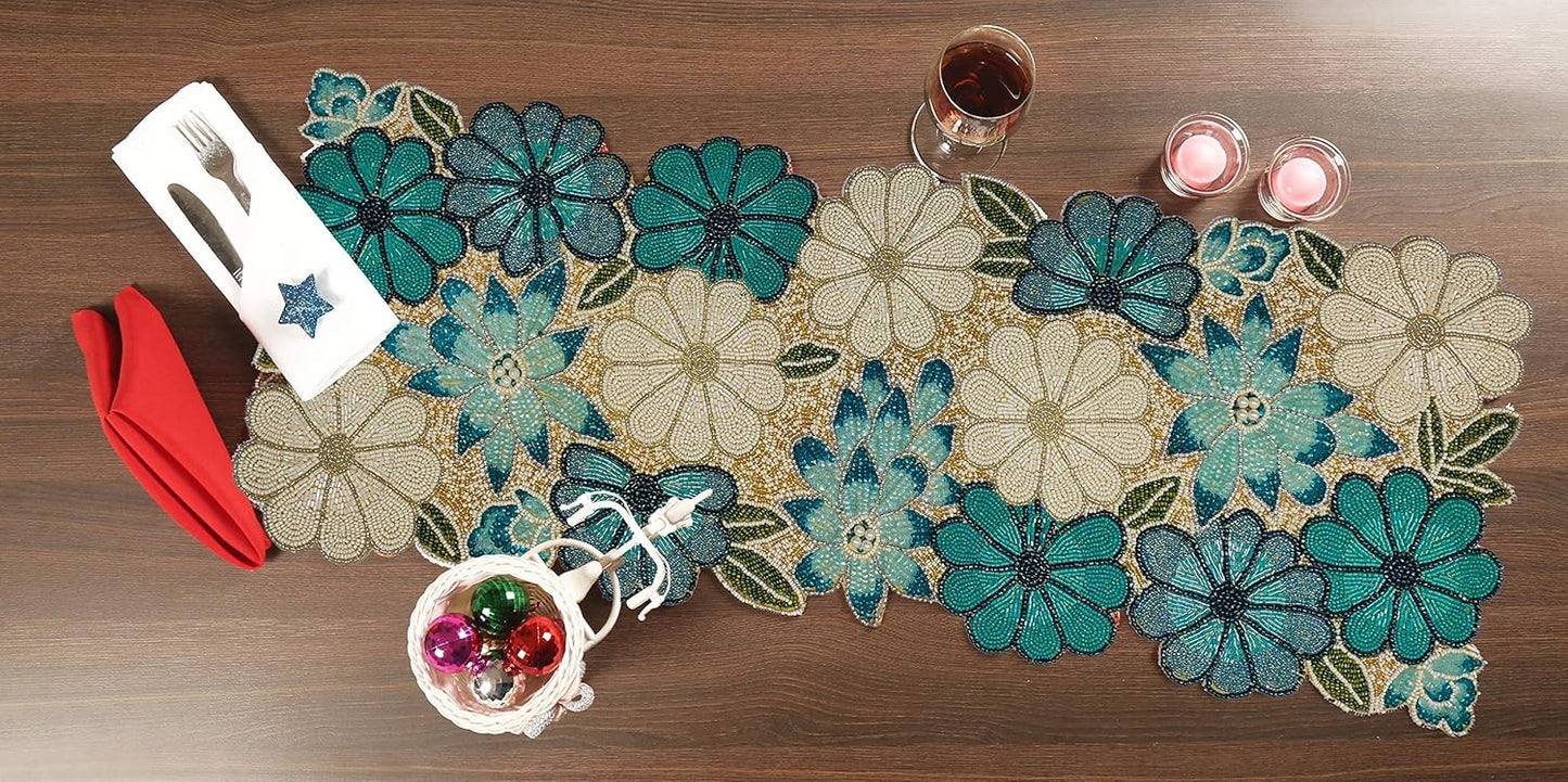 Camino mesa decorativo con cuentas