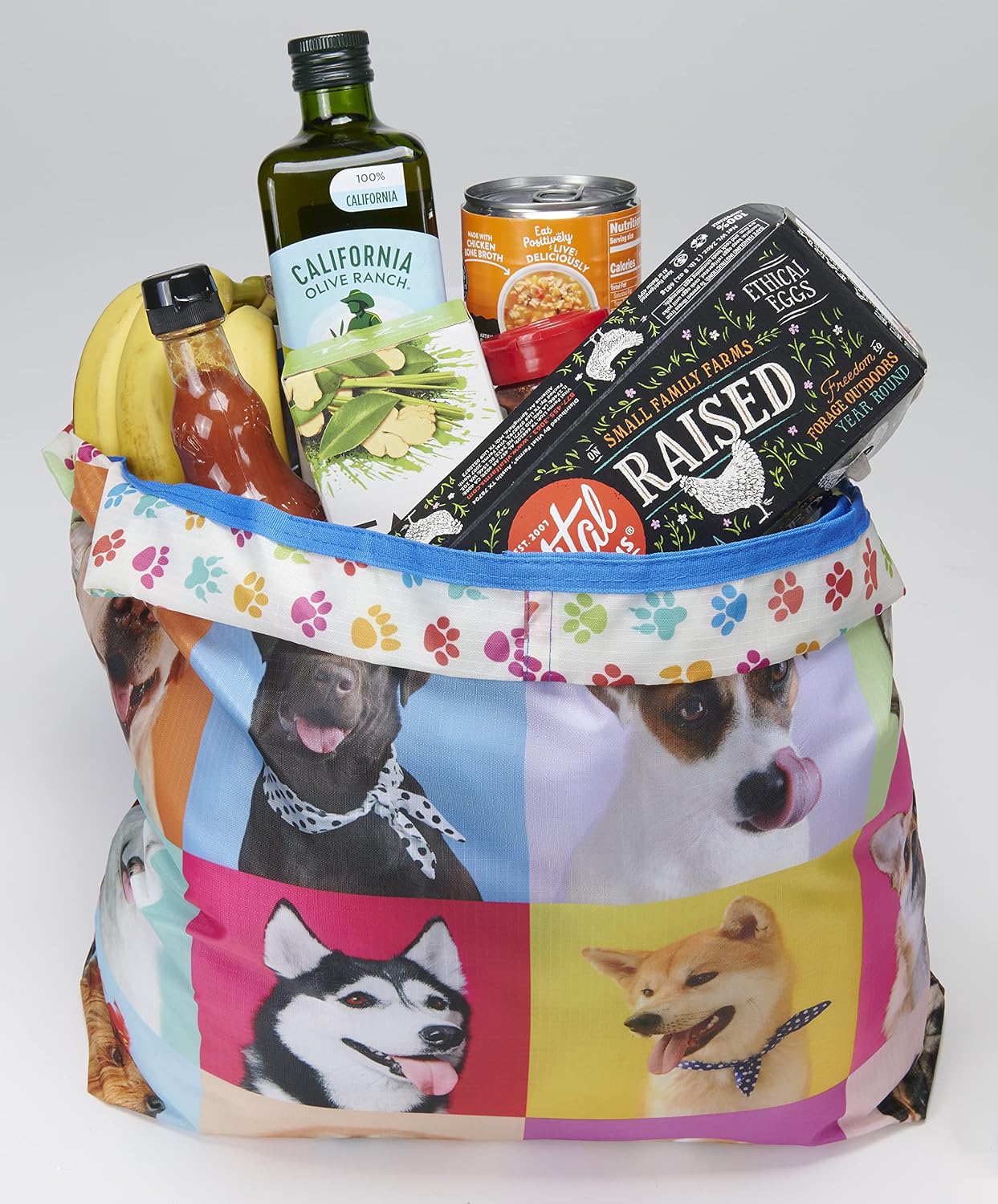 Bolsas reutilizables para comestibles con asas grandes
