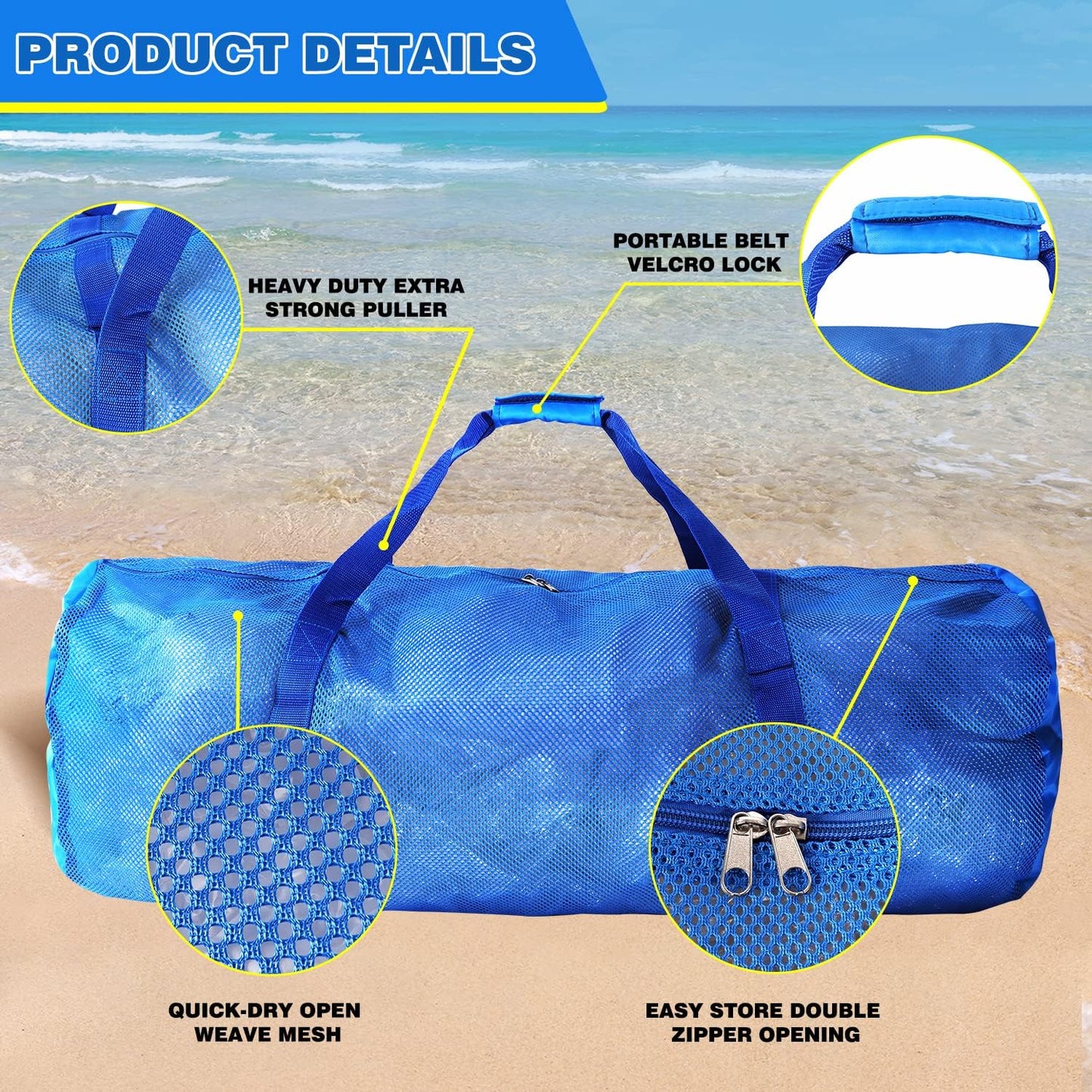 Bolsa buceo con cremallera azul para deportes