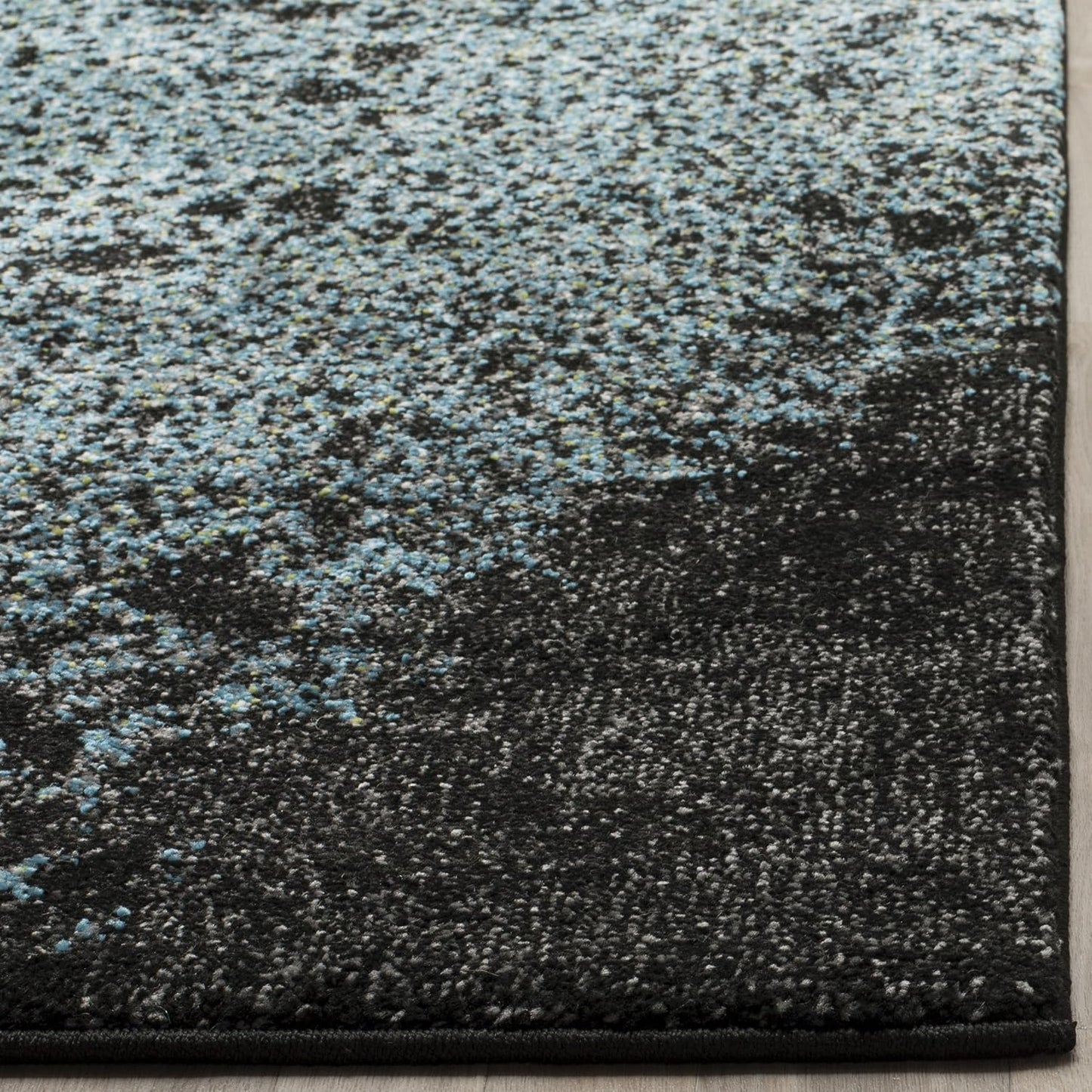 Alfombra moderna abstracta 4x6ft azul/multicolor