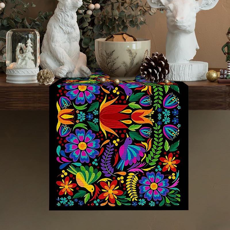 Camino mesa arpillera patrón mexicano 13x72pulg