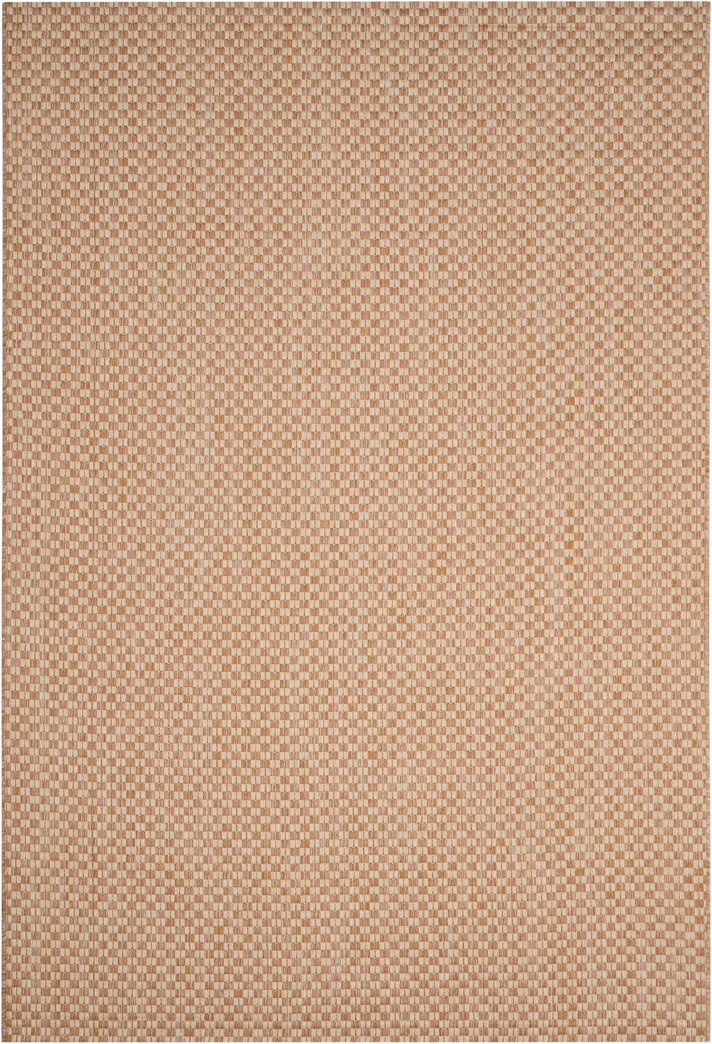Alfombra exterior lavable 5.3x7.7ft natural y crema
