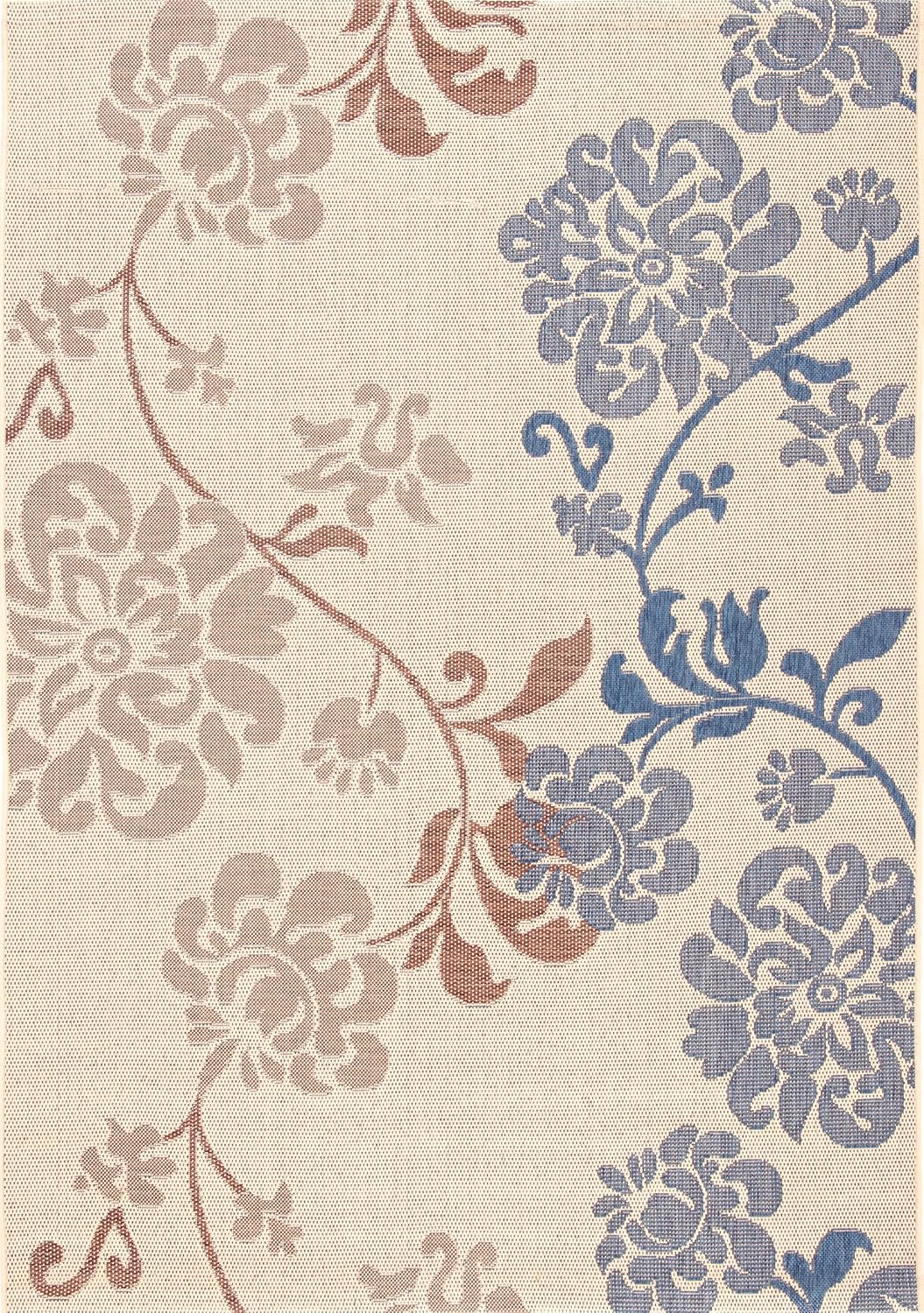 Alfombra baño exterior 5'3x7'7" natural brown/blue