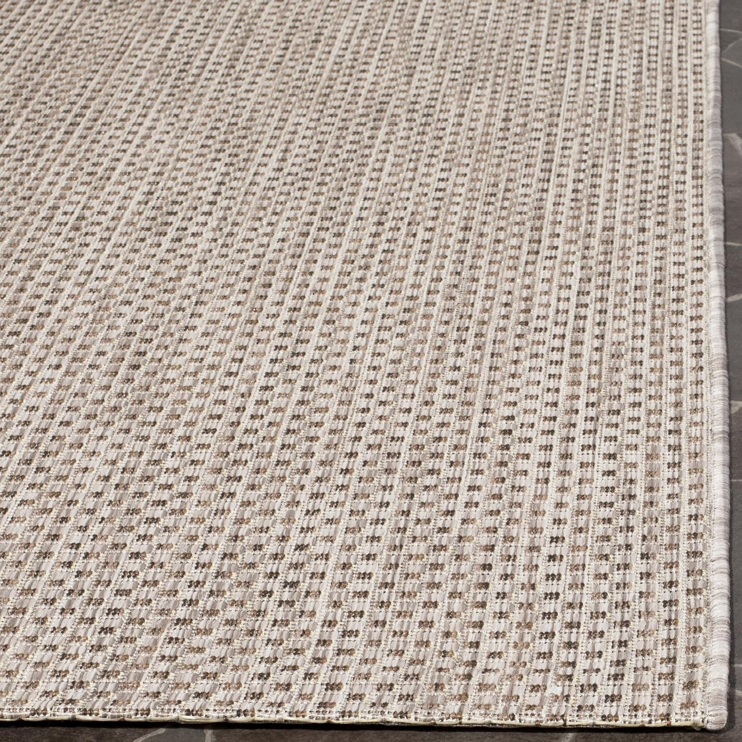Alfombra exterior lavable Courtyard 5'3x7'7 Beige y Marrón