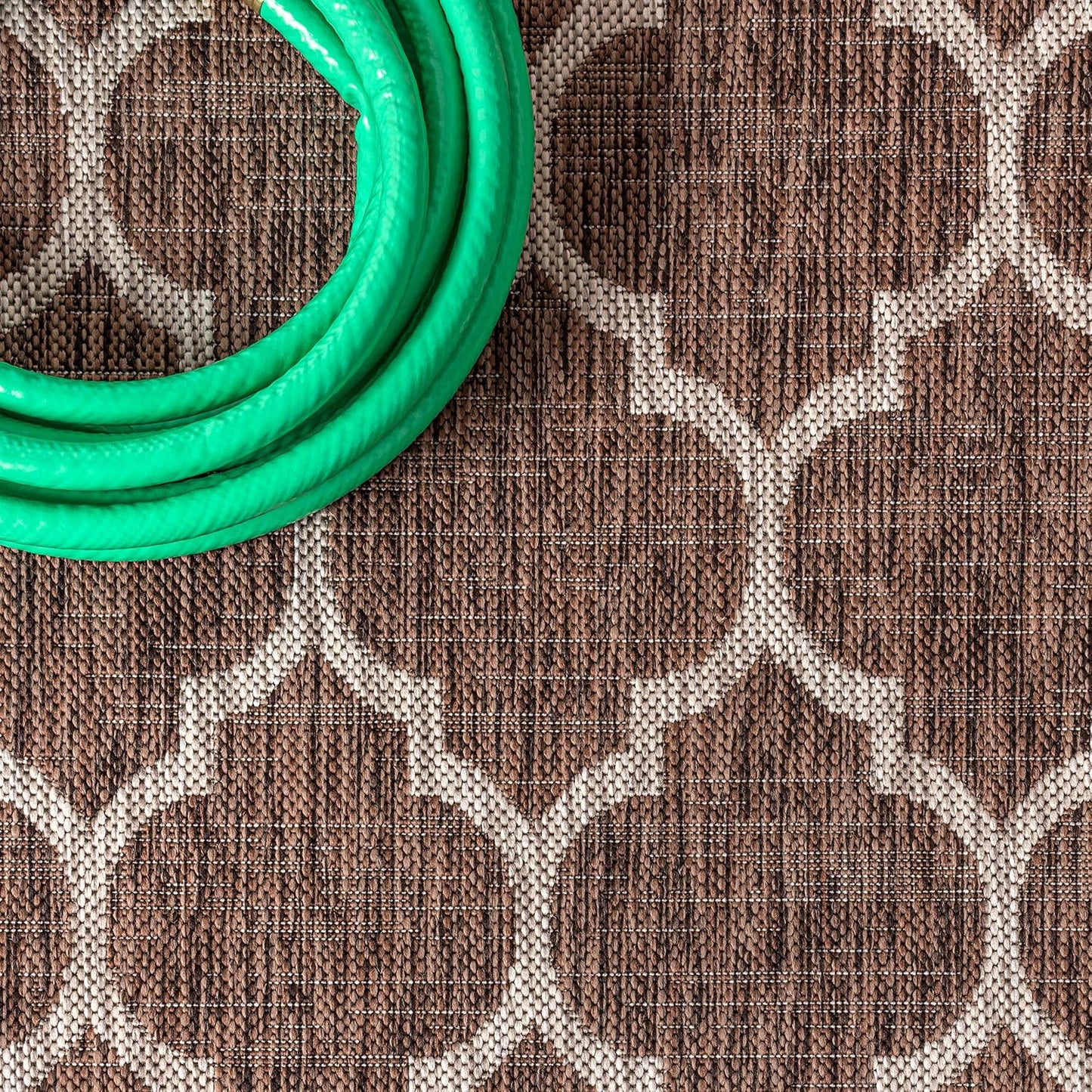 Alfombra cuadrada enrejado marroquí 4x4ft color espresso