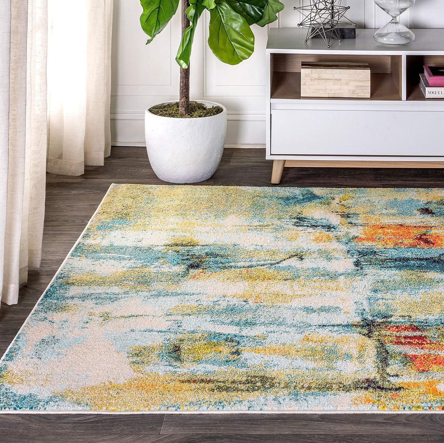 Alfombra abstracta moderna 8x10pulg para sala dormitorio