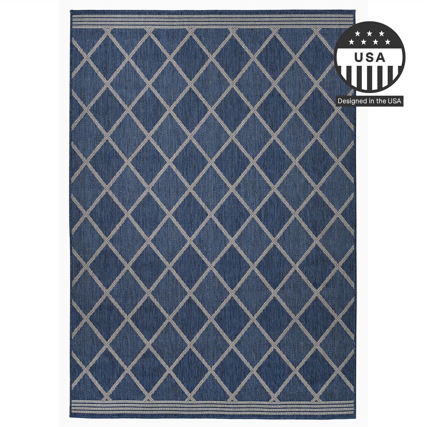 Alfombra plana tejida exterior impermeable geométrica