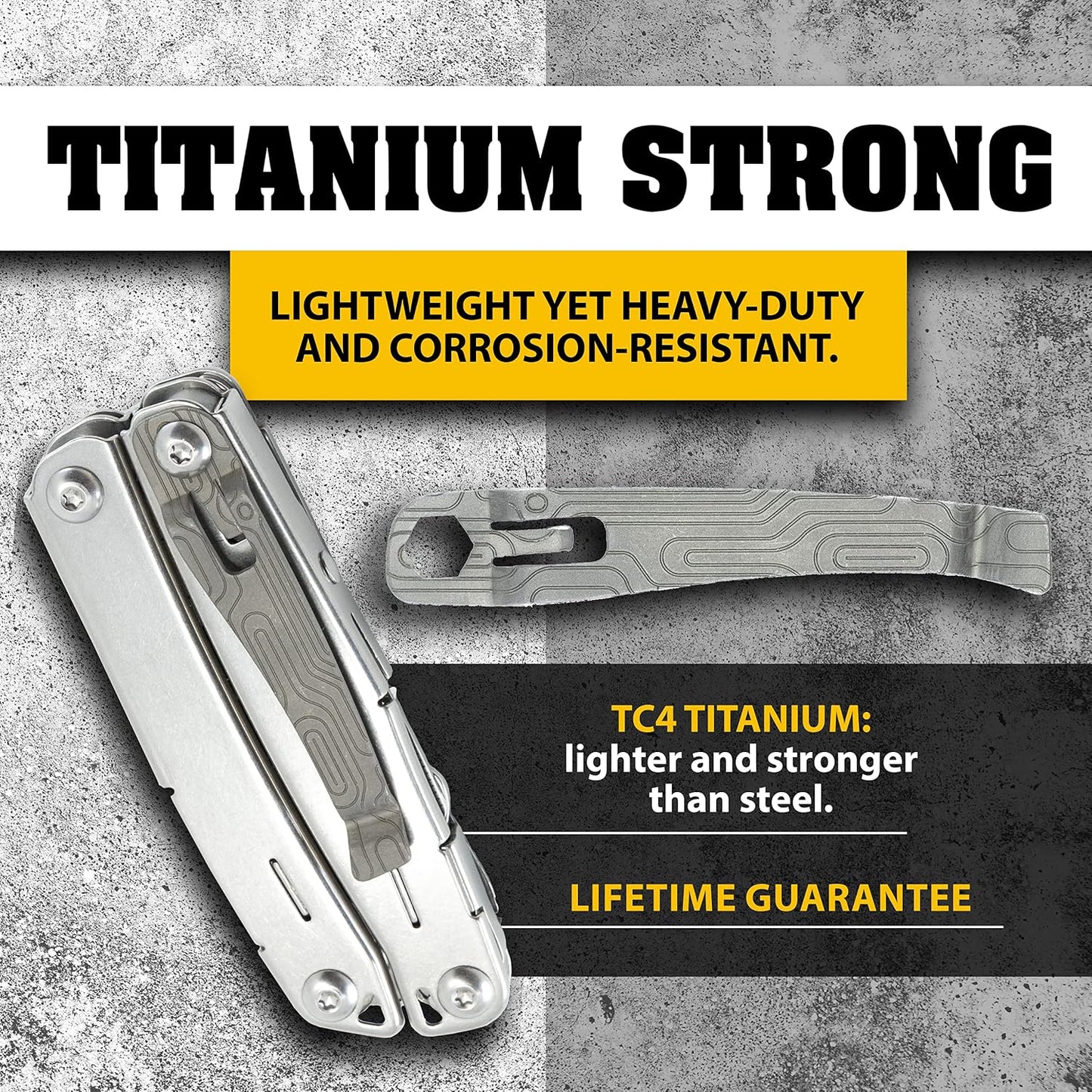 Clip titanio para Leatherman Wingman y Sidekick 5 diseños