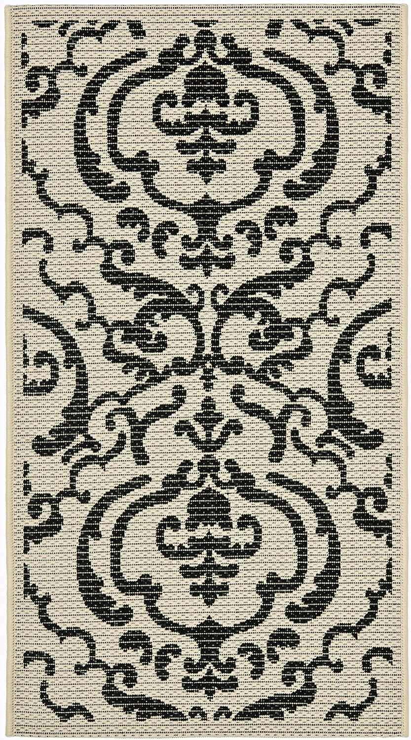 Alfombra decorativa 2x3ft 7" color arena y negro