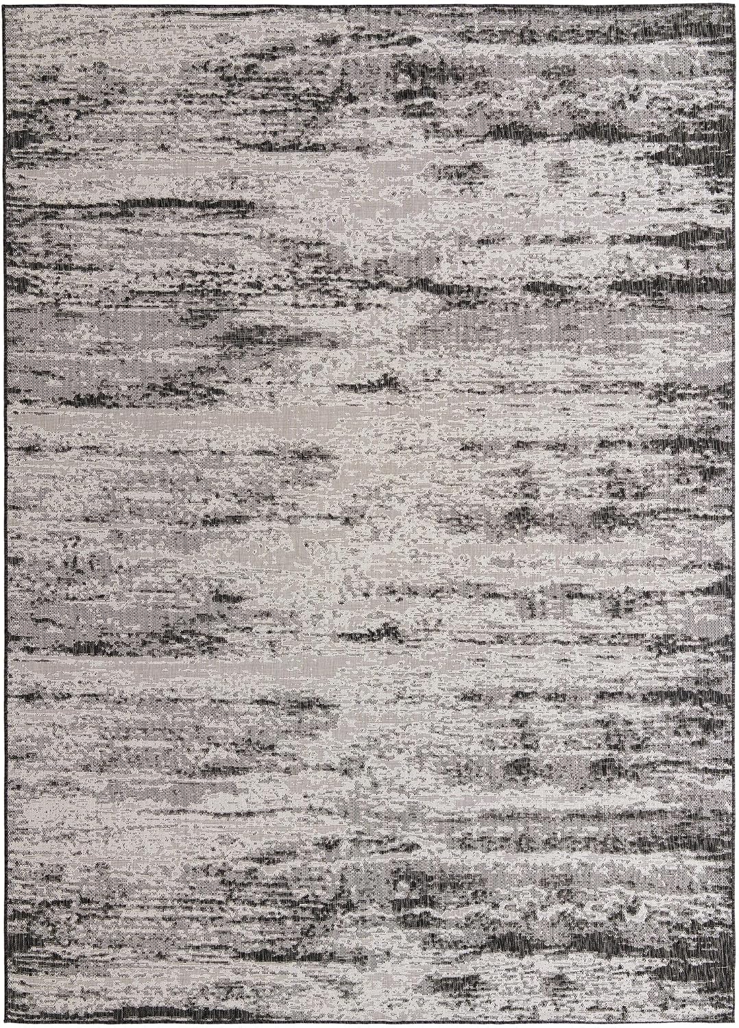 Alfombra rectangular 10x14ft 1pulg color carbón y marfil
