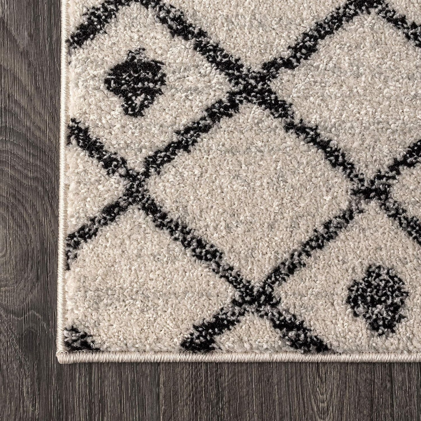 Alfombra Beni Souk crema/negro 2x8ft sala dormitorio