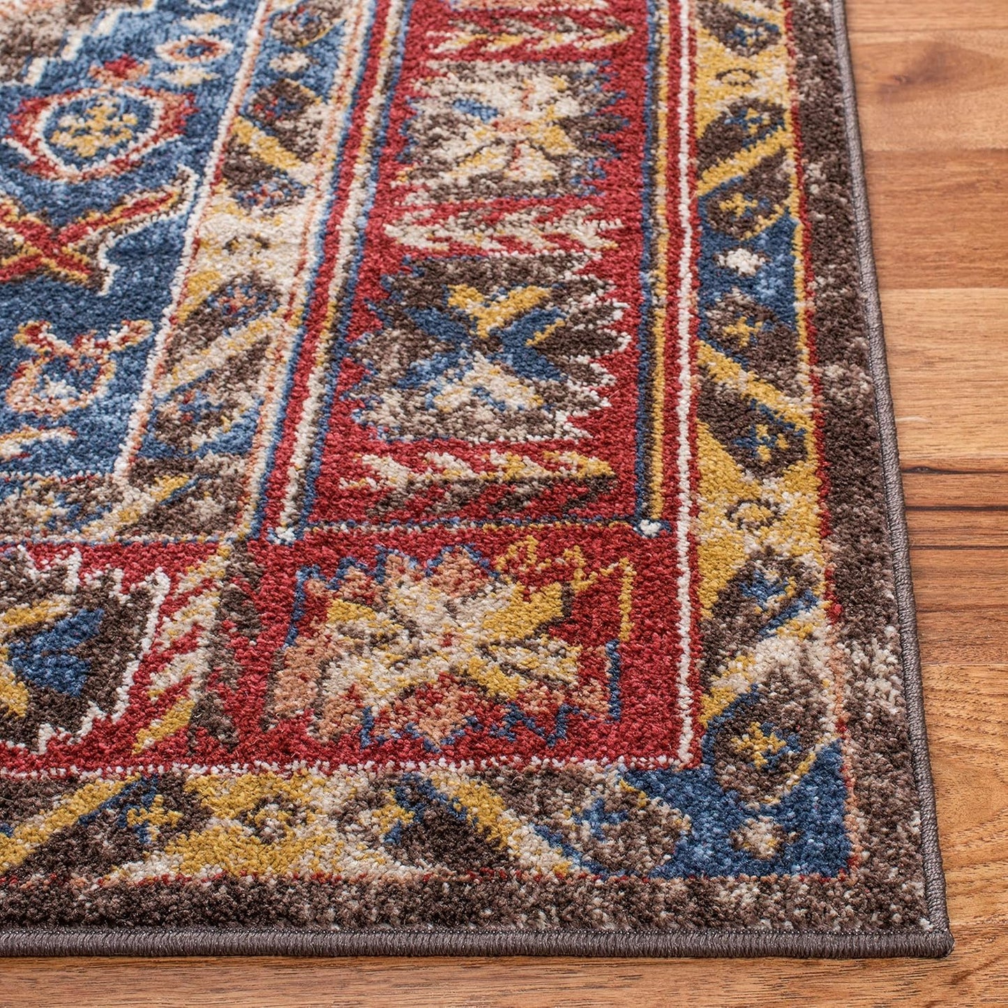 Alfombra cuadrada 3ft marrón diseño oriental tradicional