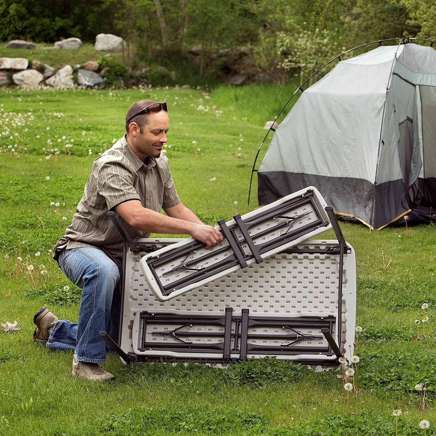 Set mesa y banco picnic plegable camping