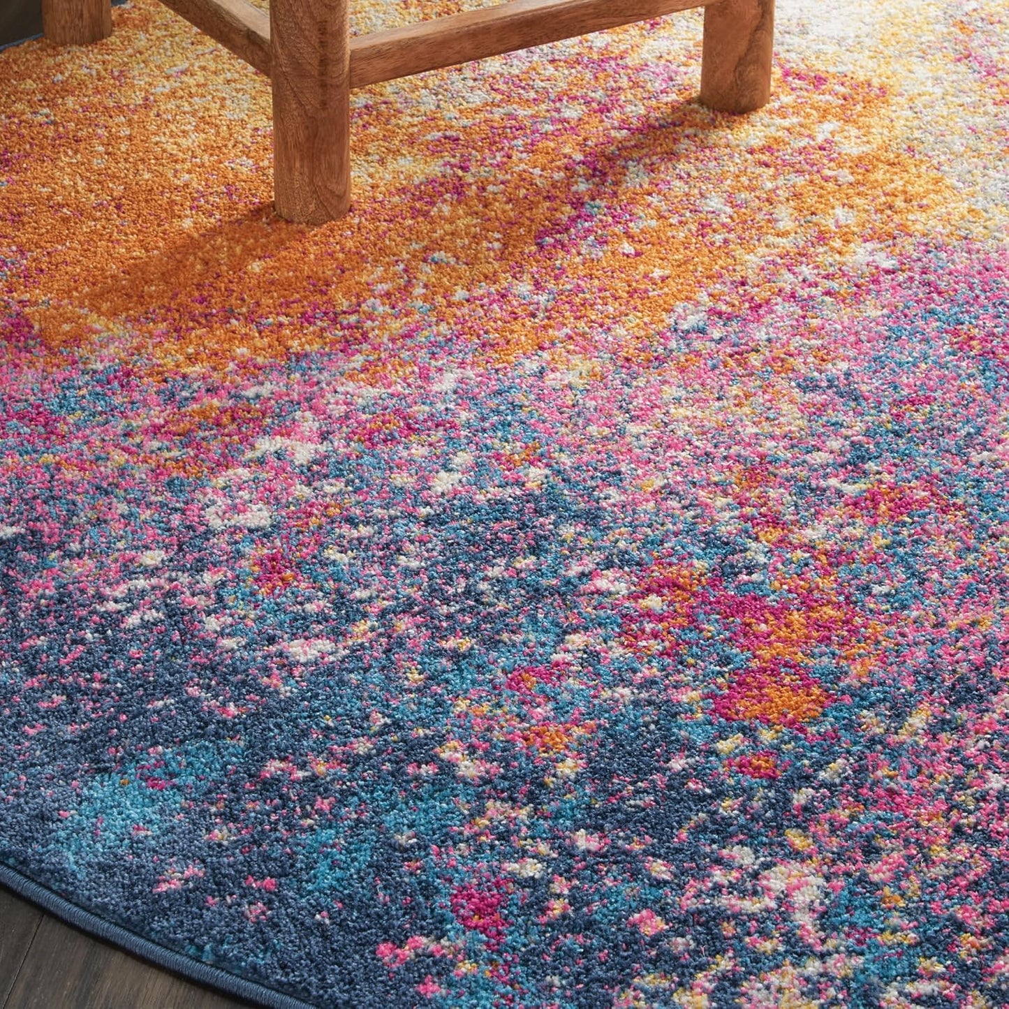 Alfombra redonda tela multicolor 4ft