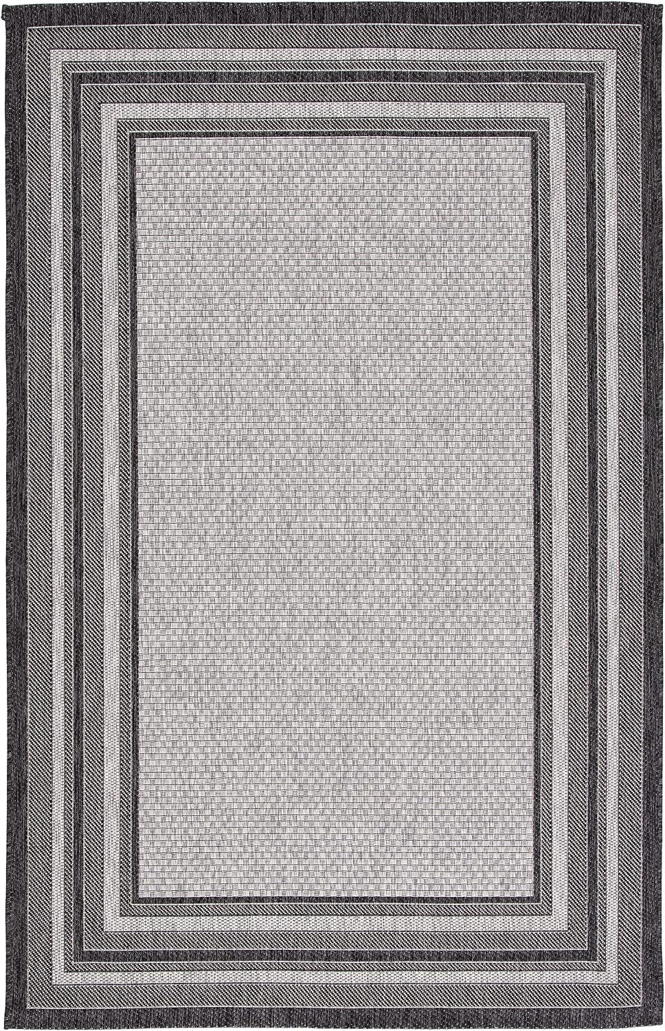 Alfombra patio 6'7x9'6 gris claro/negro impermeable