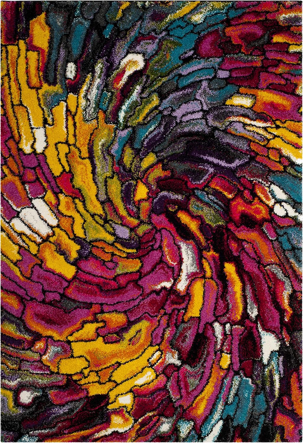 Alfombra decorativa 4x6ft multicolor diseño arco iris no