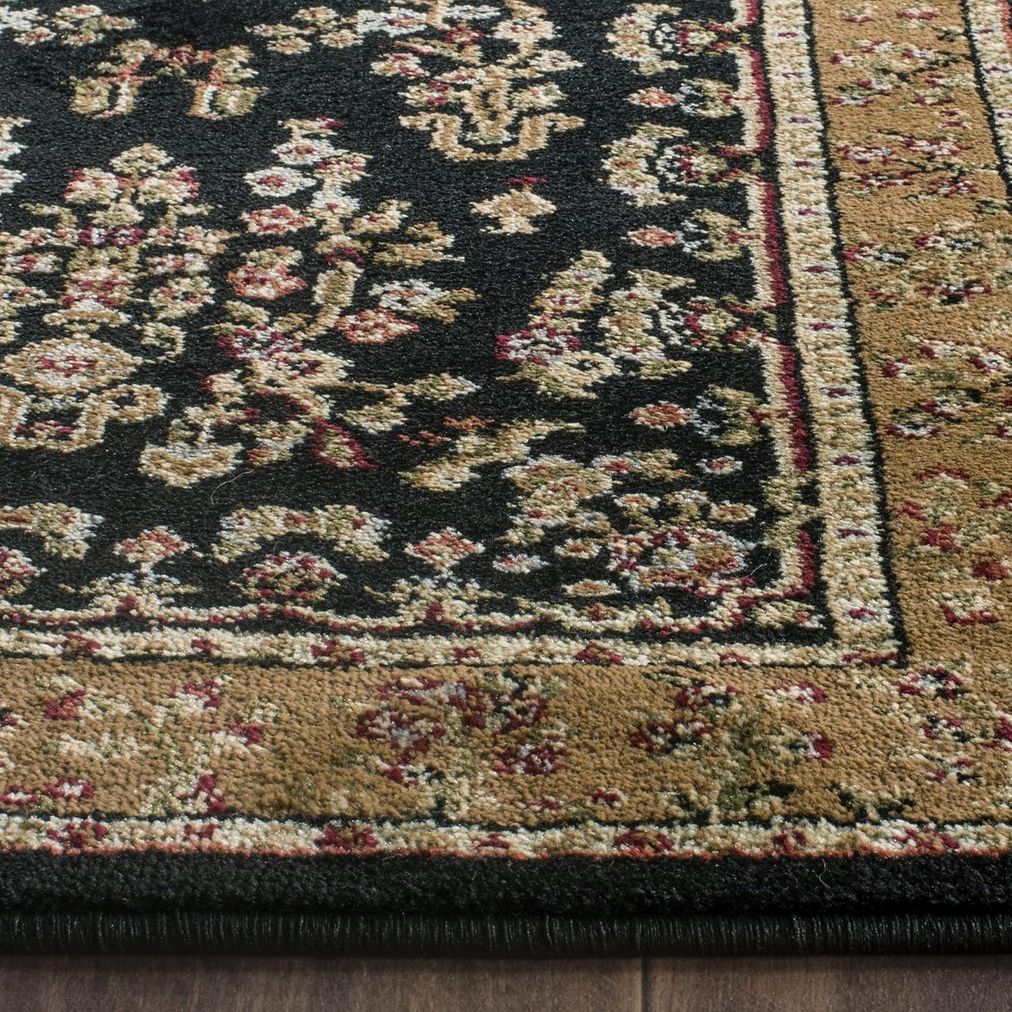 Alfombra Runner 2'3x16' Negro Tostado Diseño Oriental