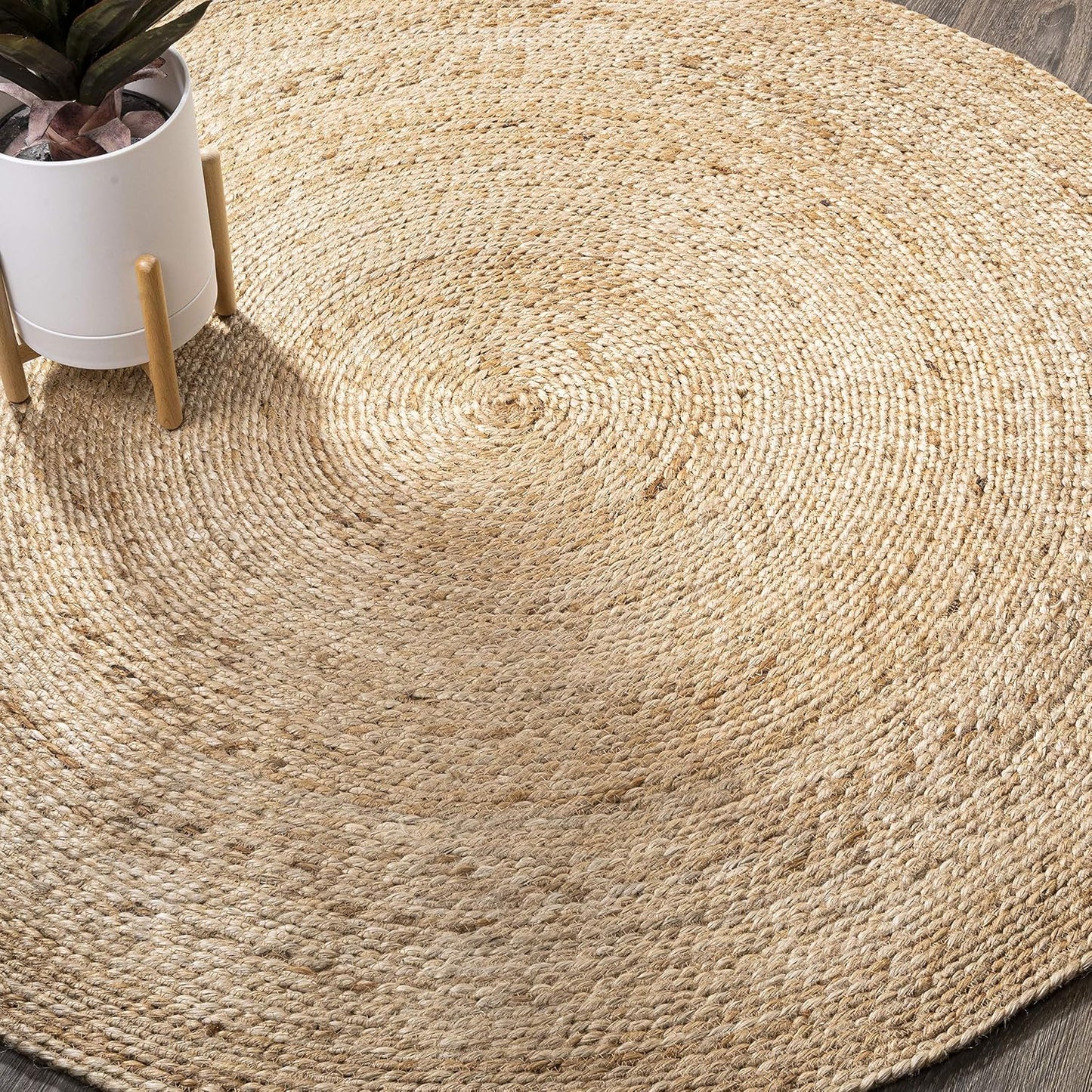 Alfombra yute trenzada 4ft geométrica sala cocina