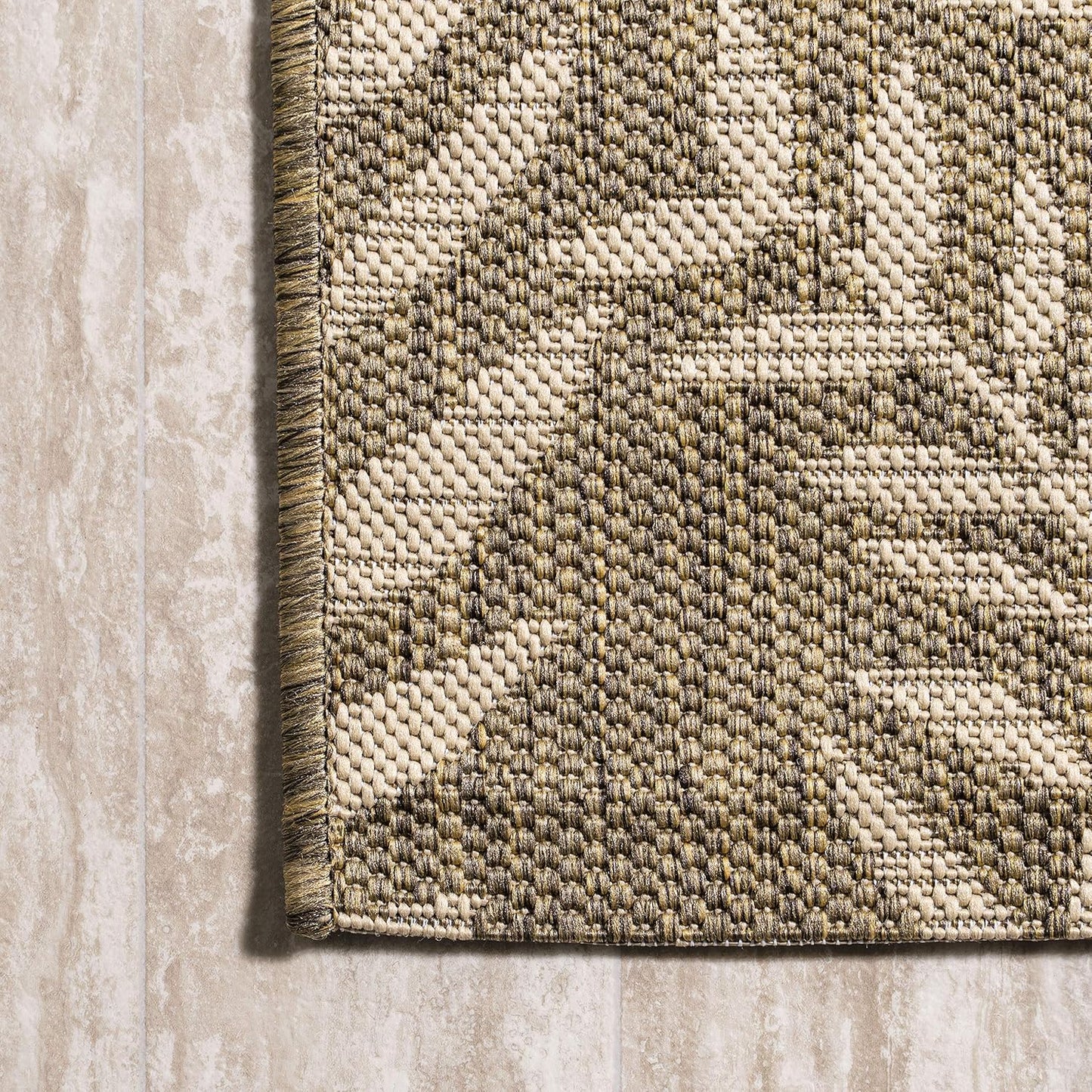 Alfombra corredor 2x10ft marrón/beige patio alta tráfico