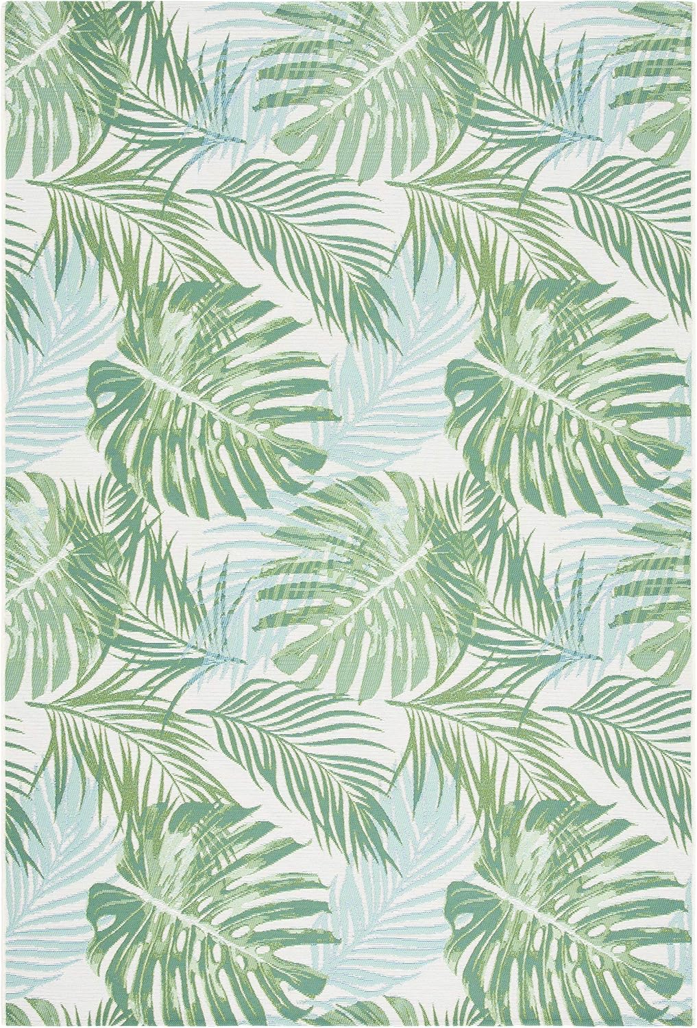 Alfombra exterior lavable 4x6ft verde y verde azulado
