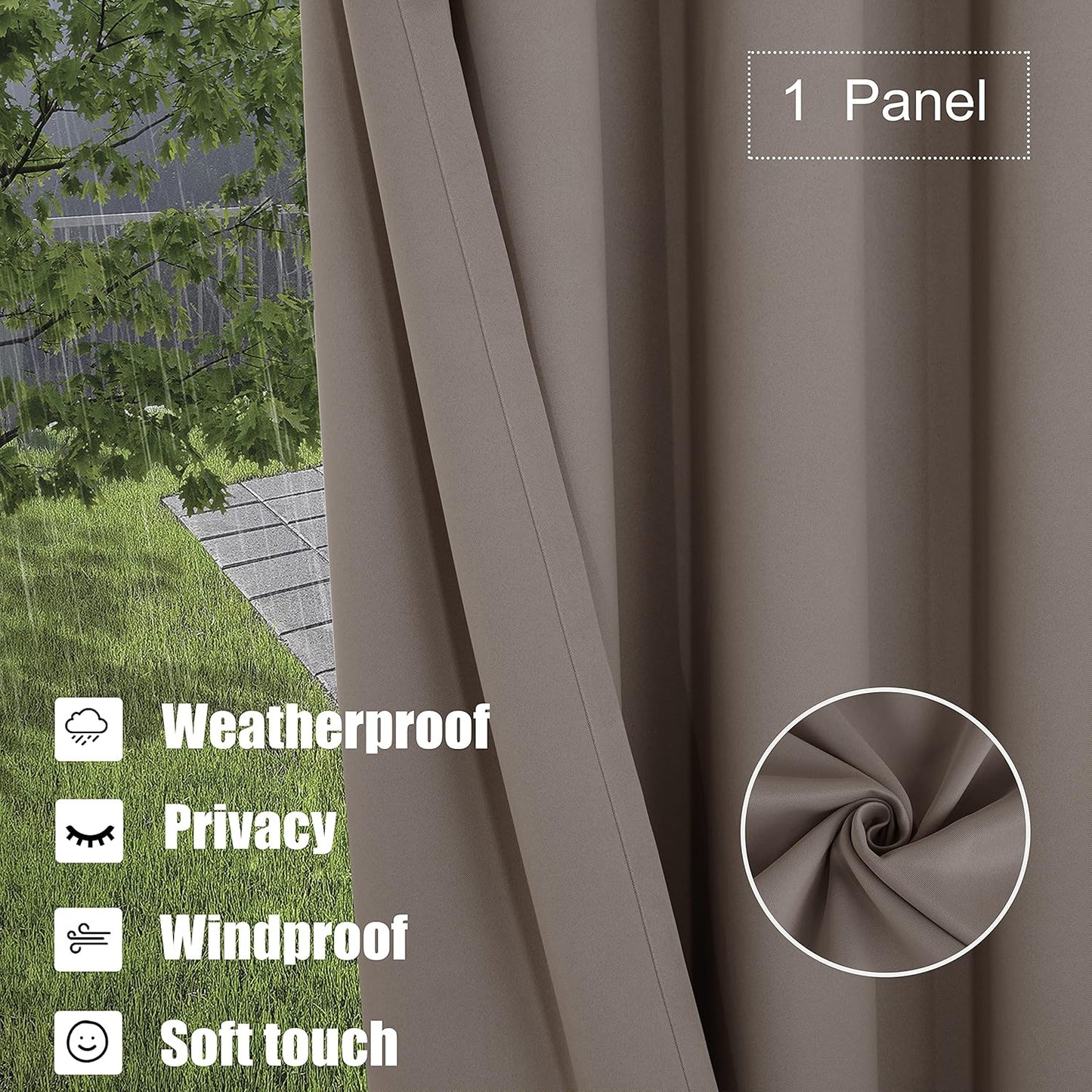 Cortinas opacas impermeables para exteriores 52x
