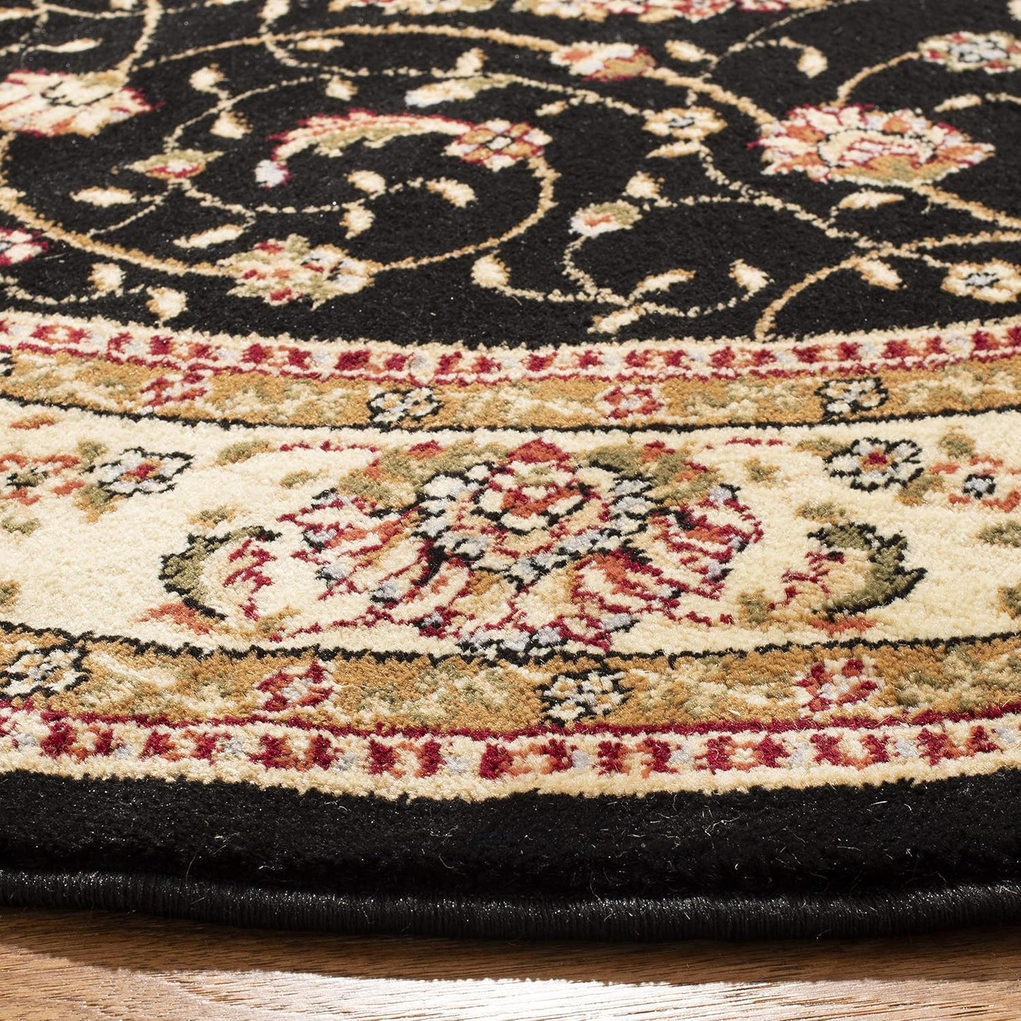 Tapete Lyndhurst alargado Medallion negro marfil 2'3x12'
