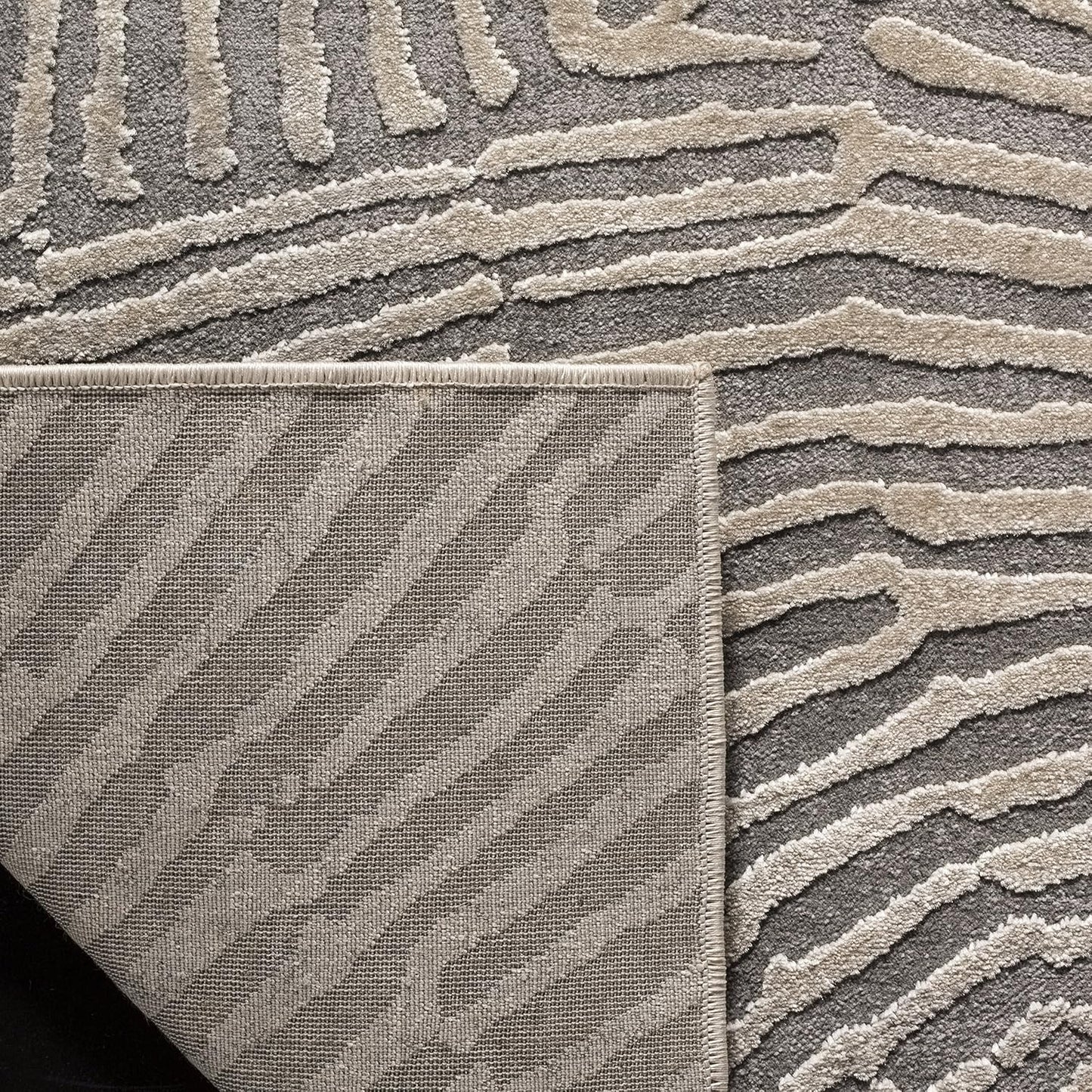 Alfombra moderna abstracta 2'7"x4' gris pardo
