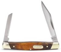 Navaja plegable 2 hojas mango madera