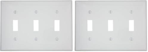 Placa pared interruptor palanca 3 segmentos blanco pack 2