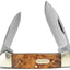 Navaja plegable 2 hojas mango madera